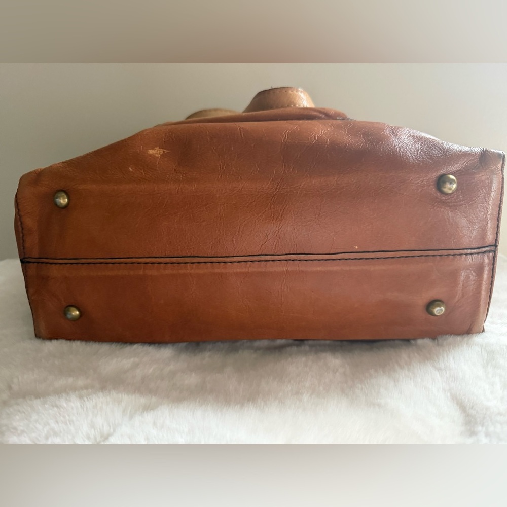 Patricia Nash Multitone Patchwork Leather Tote in Brown, Tan, Cream - Picture 5 of 5